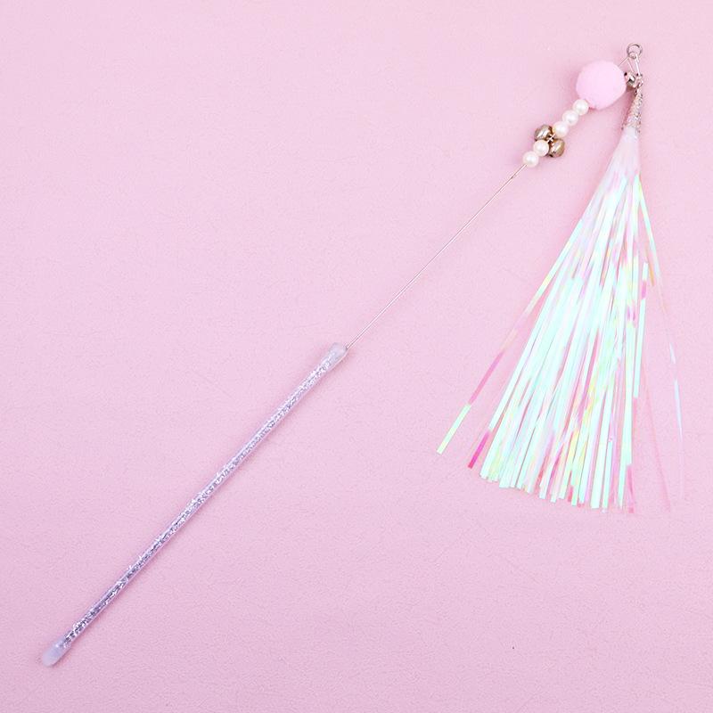 

Cat toys hot colored paper teasing cat stick sounding bells resistant to biting cat interaction and relieving boredom