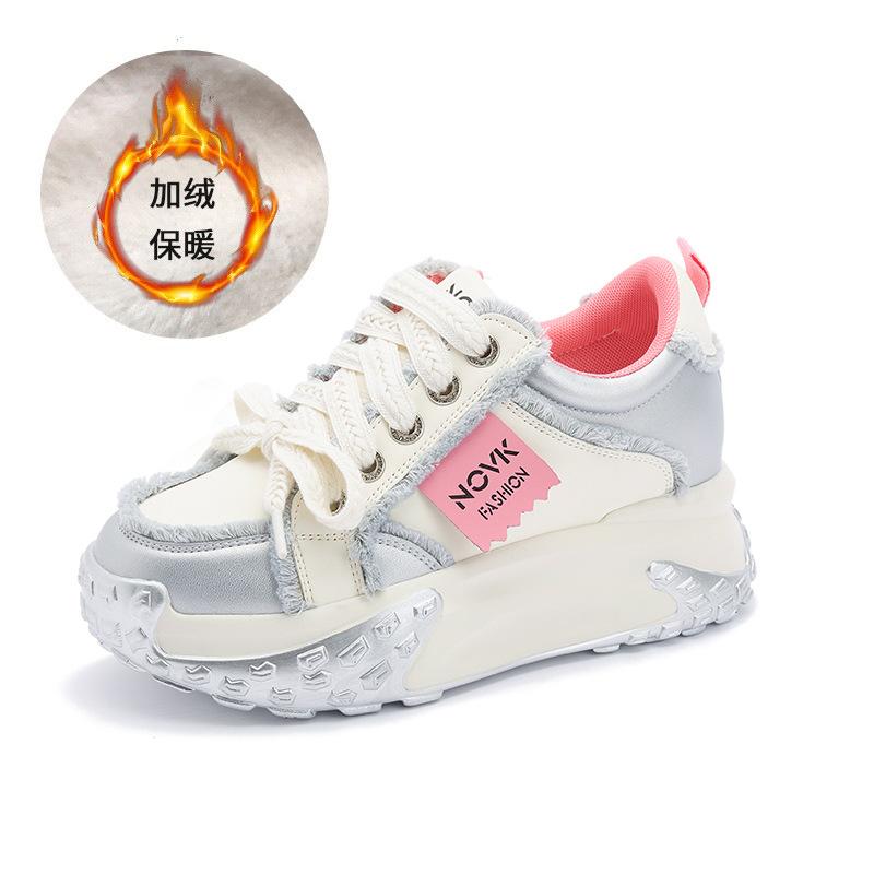 

Platform women s shoes in autumn 2025, inner height increase, round head versatile new single shoes color matching fashion casual dad shoes 40