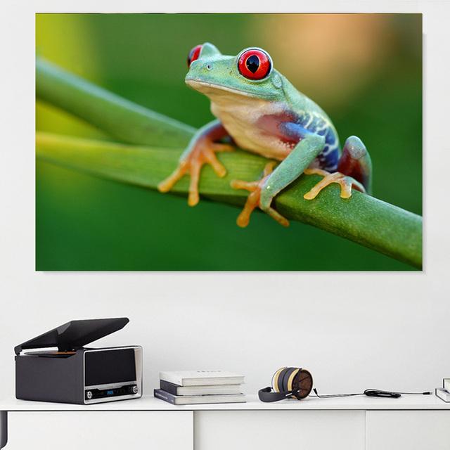 Pictură pe pânză cu animale Broasca de copac care râde Postere și imprimeuri Poze de artă de perete peisaj pentru camera de zi Decor fără cadru