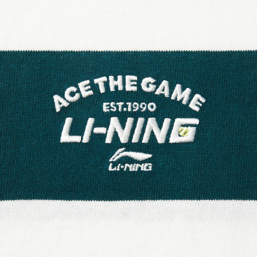 Li Ning Sports Trend Series Comfortable Simple Fashion Round Neck Loose Fit Letter Print Short Sleeve T-Shirt Unisex T-Shirt White Green AHSV227-2