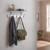 Entryway Shelf with Hooks Compact Wall-Mounted Coat Rack for Hallway