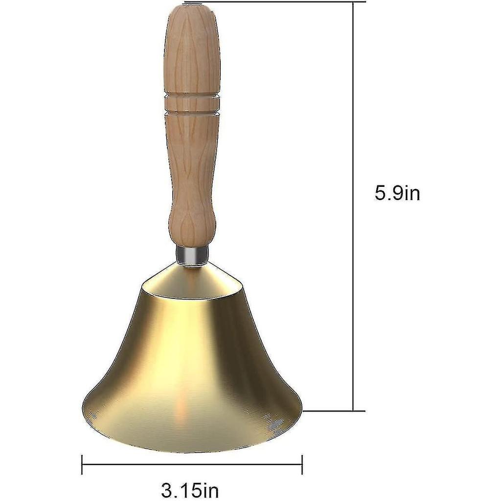 Hand Bell - Hand Call Bell With Brass Solid Wood Handle,very Loud Handbell G