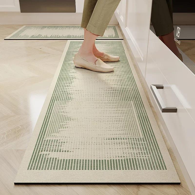 Carpet for Kitchen Waterproof Oil-proof Non-slip Floor Mat Pvc Leather Rug Japanese Style Decoration Rugs Long Strip Foot Mats