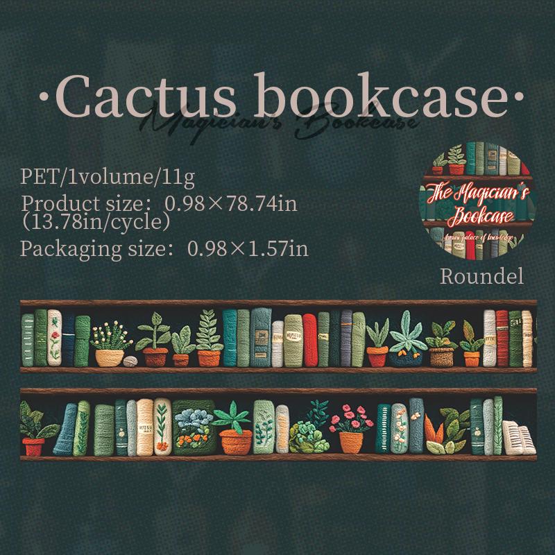 2m/roll Magician Bookcase Series PET Stickers Creative Collage For DIY Journal Scrapbooking Material Aesthetic Masking Tape