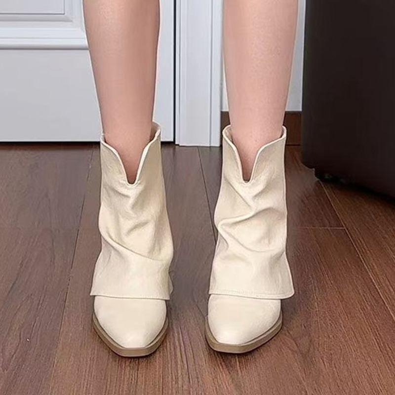 Fashion 2025 Winter New Mid Heels Short Boots for Women Fashion Elegant Pointed Toe Shoes Comfort Chelsea Ankle Boots Dress Zapatillas