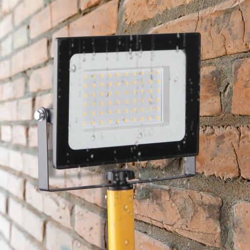 Halogen Led Budowlany Roboczy Na Statywie Stojaku 2X50W 100W