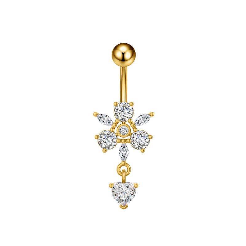 Modny Kryształowy Cyrkoniowy Wisiorek Kropelka Wody Motyl Kolczyk do Pępka Serce Piercing Pępka Dla Kobiet Biżuteria na Ciało na Plażę
