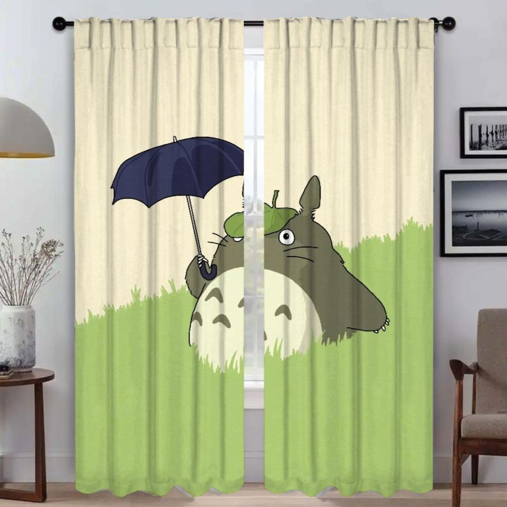 

Противомоскитные шторы TotoroS для гостиной, оконная занавеска для комнаты, 2 панели, домашние интерьерные шторы, перегородка, шторы для кухни W50xH70cmx2pcs-CL