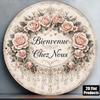 D Flat Pc InXCm D Flat Round Sign Vintage Plaque with Welcome Home Warm Home Decoration Themed Decorative Sig