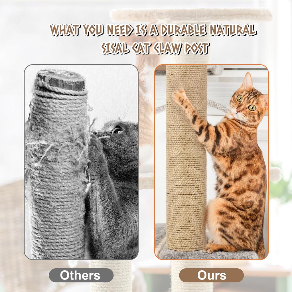 Solid Wood Cat Scratching Posts Replacement Posts Durable and Wear-Resistant Cat Accessories Sisal Posts Scratching Materials