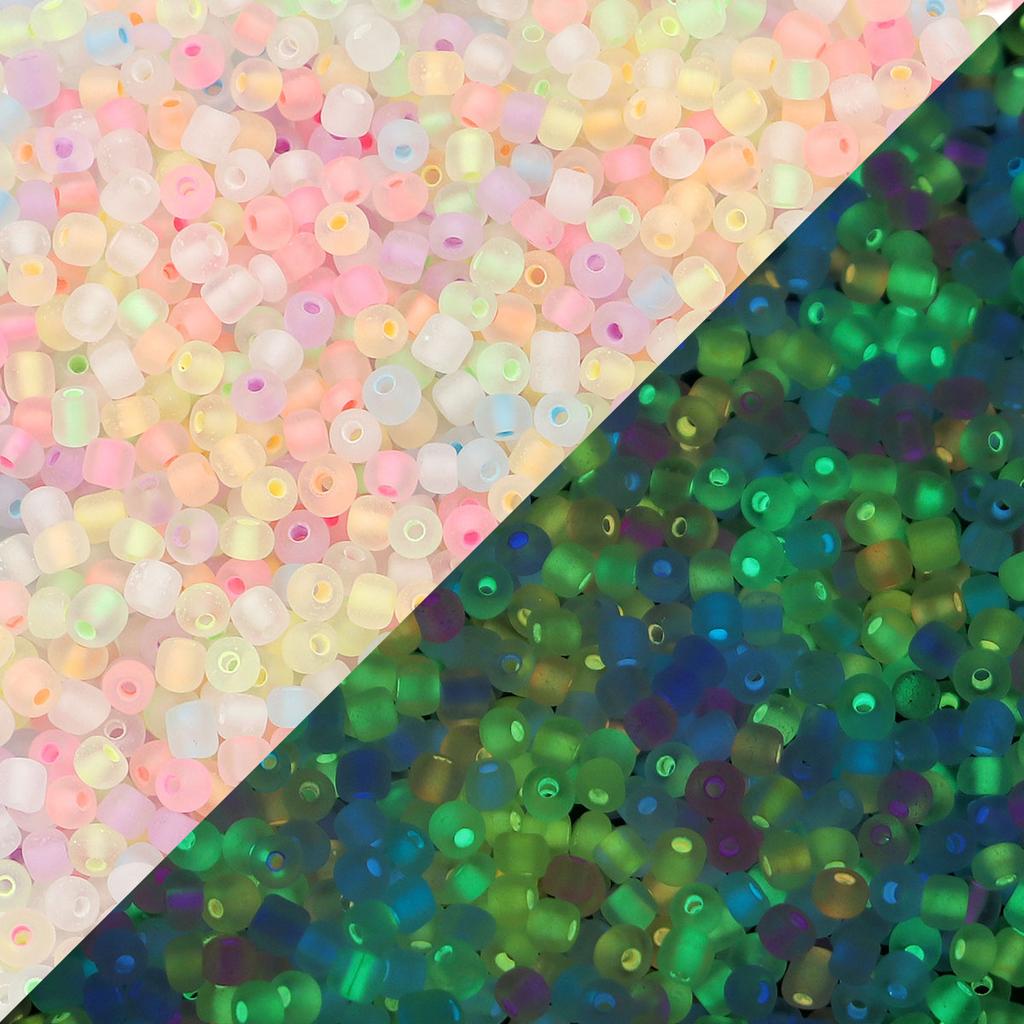 20g/Bag Matte Glass Seed Beads Colorful Luminous Beads Loose Beads For Jewelry Making DIY Earrings Necklace Bracelets Wholesale