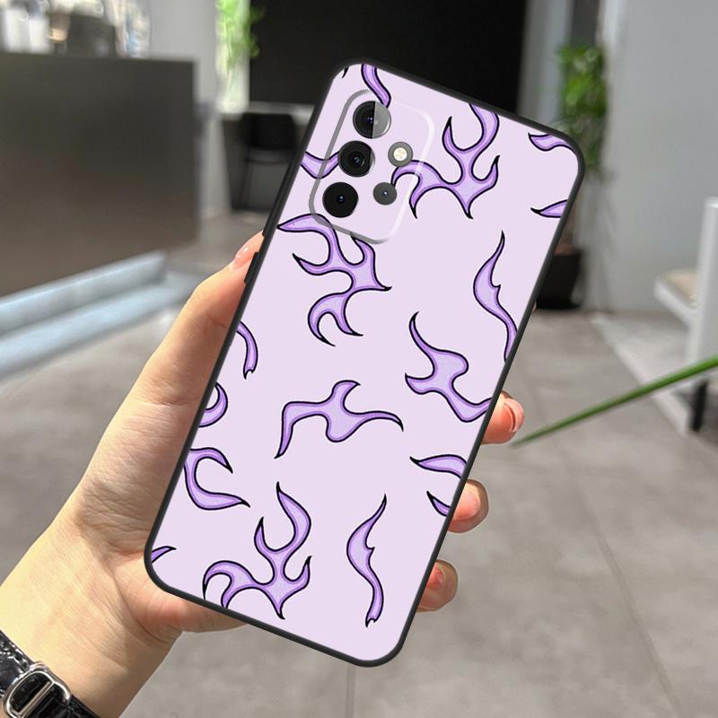 Purple Flames Fire Print Case For Samsung Galaxy A52 A32 A12 A56 A36 A54 A34 A14 A05 A16 A26 A13 A33 A53 A15 A35 A55