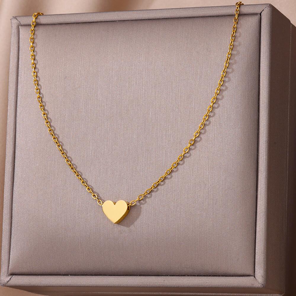 316L Stainless Steel Multilayer Heart Necklace For Women Girls Goth Gold Color Clavicle Chain Charm Choker Jewelry Birthday Gift