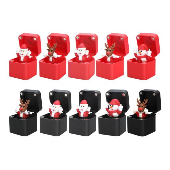 1/2/4Pcs Christmas Middle Finger In A Box Ornament Pop-up Santa Claus Reindeer Snowman Box Desktop Decoration Tricky Props Gag Prank Gift