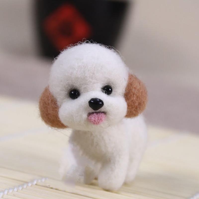 New Poke Wool Felt Handmade DIY Doll Cartoon Cute Small Animal Dogs Material Kit Plush Toys Exercise Kids Hands-on Skills