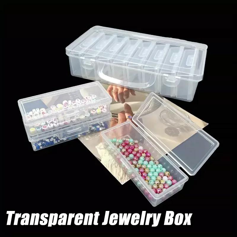 Transparent Storage Box Desk Organizer Case Jewelry Necklace Earring Organizer Box Clear Storage Case Classification Box