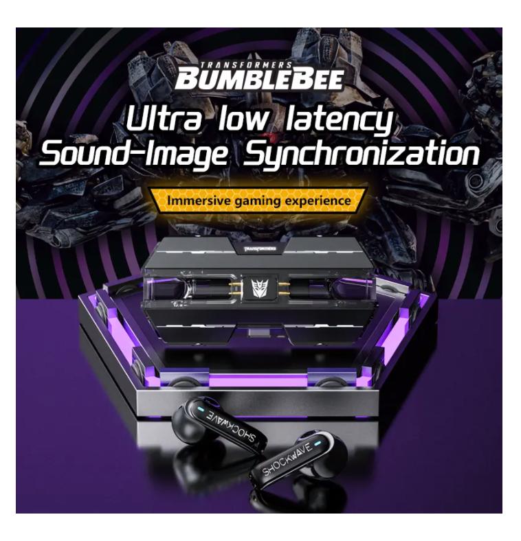 Ship From US Transformers TF-T01 Gaming Earphones Bluetooth 5.4 ENC Noise Reduction Headphones HD Call Music Earbuds Bumble Bee