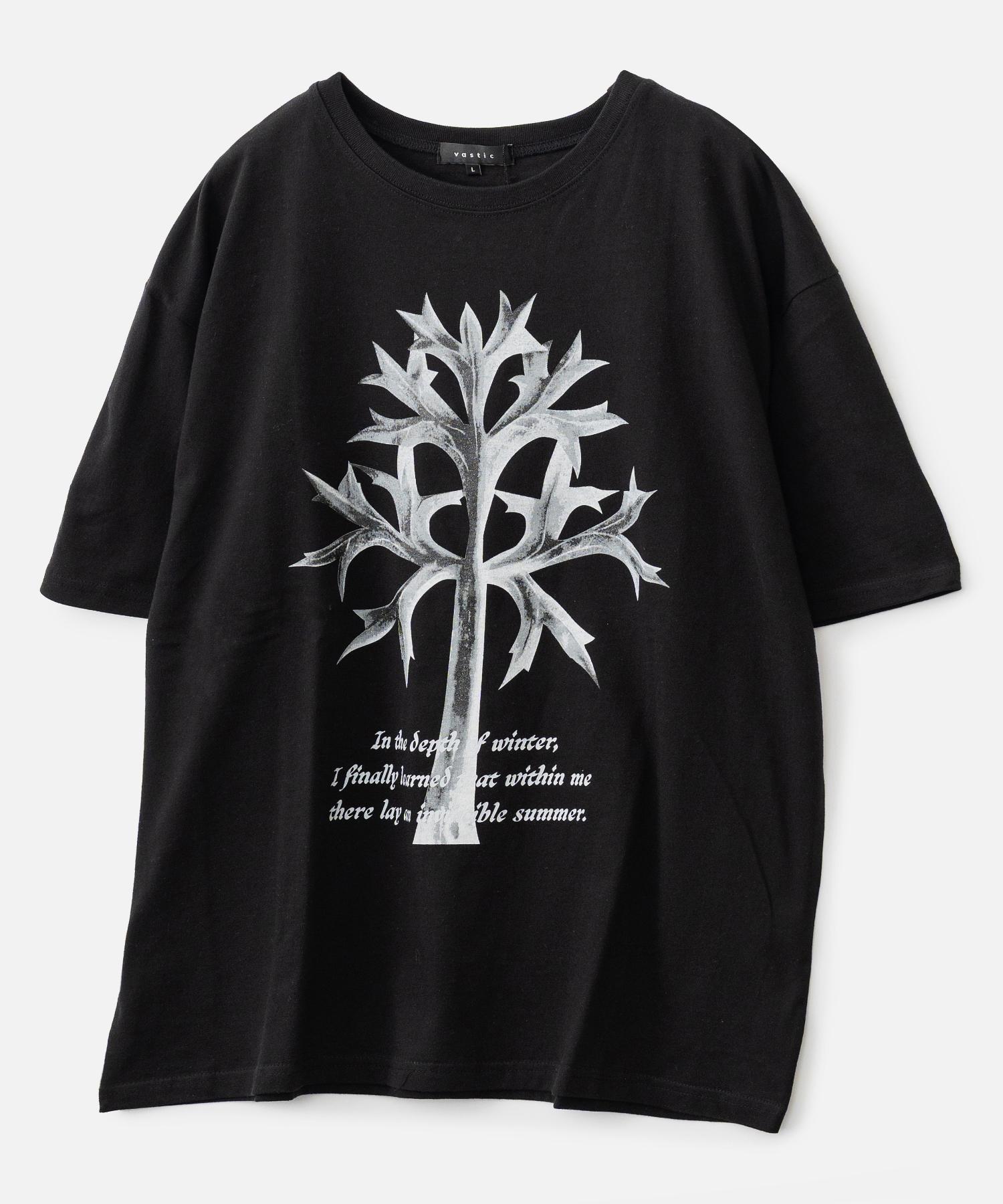 Футболка с надписью Bastic Tree_Черная Black/M