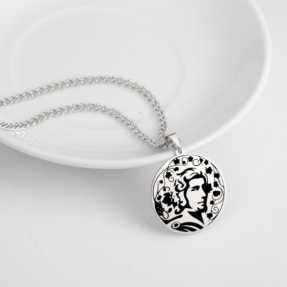Dawapara God of Wine Dionysus Pendant Necklace Madness and Wild Frenzy Ancient Greek Mythology Stainless Steel Jewelry