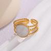 Women's Adjustable Colorfast Enamel Geometric Ring - Stainless Steel