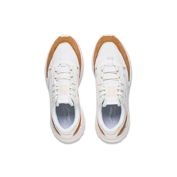 Li Ning Riding The Wind 2.0 Textile, Synthetic Leather Low Top Sports Casual Shoes Men's White Yellow AGCT155-6