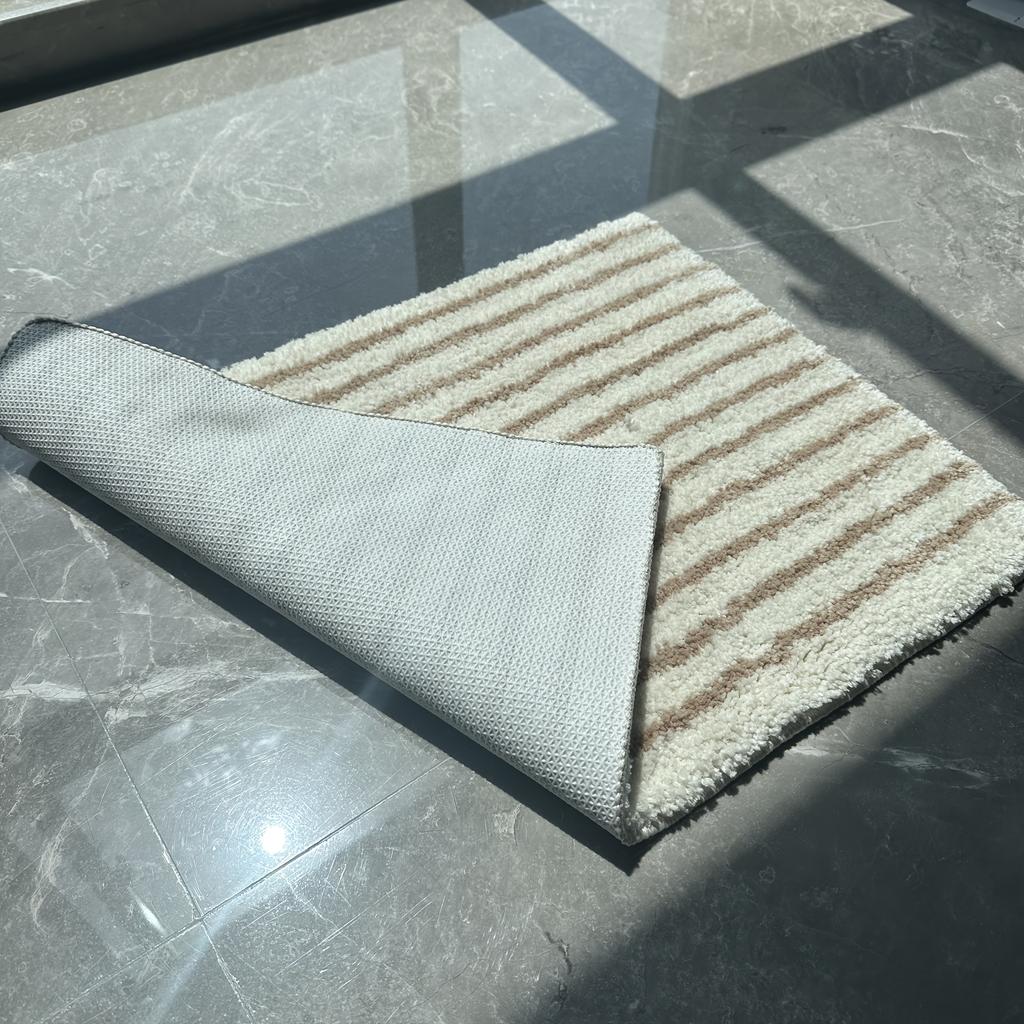 Kitchen and Bathroom Floor Mat, Non-Slip Mat, Ultra-Fine Floor Mat, Soft Absorbent Bathroom Mat, Long Kitchen Mat, Bedside Mat,Striped Door Mat