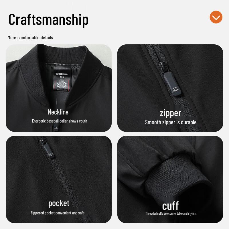 ROMON Men's Versatile Baseball Collar Jacket B001