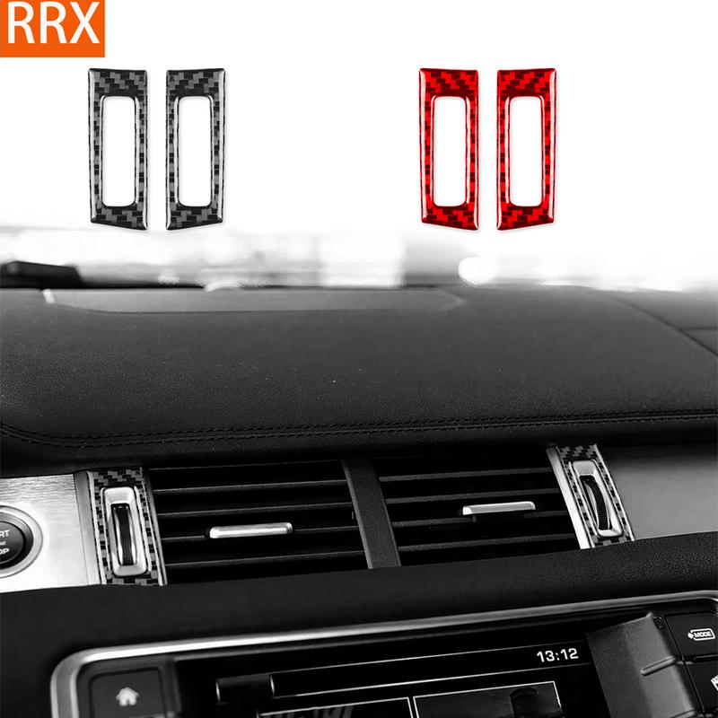 For Land Rover Range Rover Evoque 2012-2018 Real Carbon Fiber Stickers Central air vent control panel Car Accessories decorative