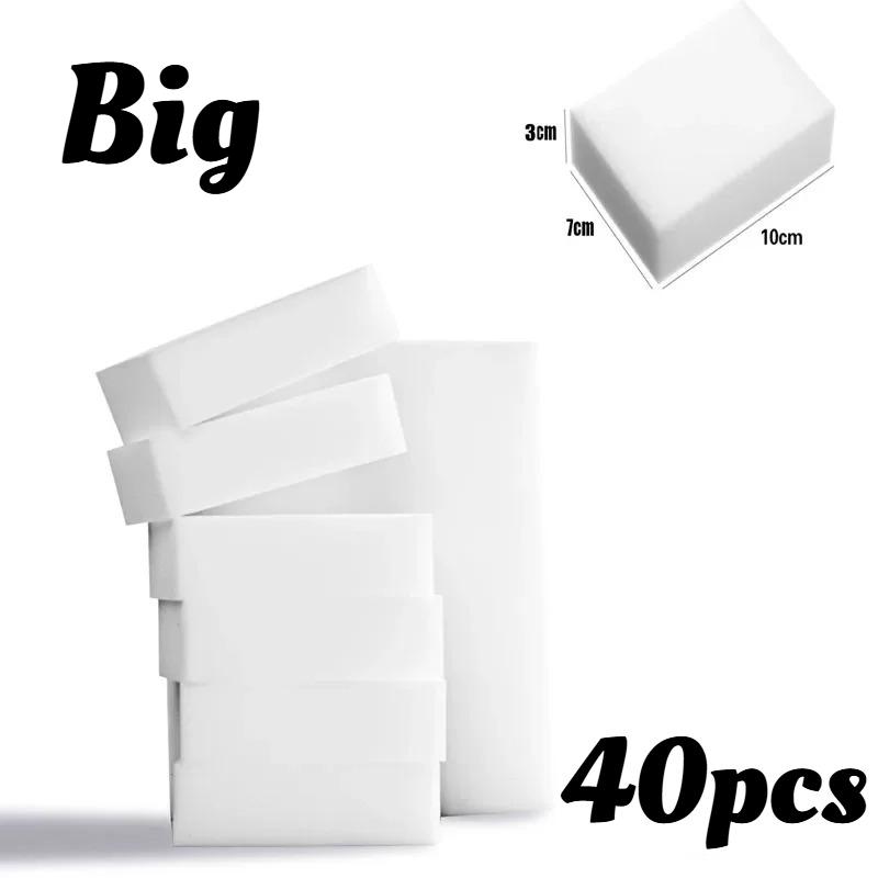 40pcs Thickened Magic Cleaning Sponge, Heavy-Duty for Kitchen Sink Bathroom, Multi-Surface Scrubber for Dishes Cookware