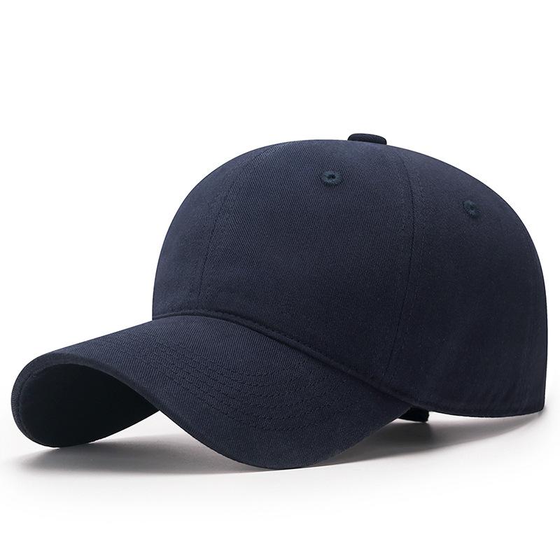 Baseball Cap Women's Solid Color Big Head Cap Men's Wide Brim Sun Hat