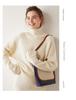 Women's Retro High-Neck Cable Knit Cashmere Sweater, Loose-Fit, Light Color, Pullover Style