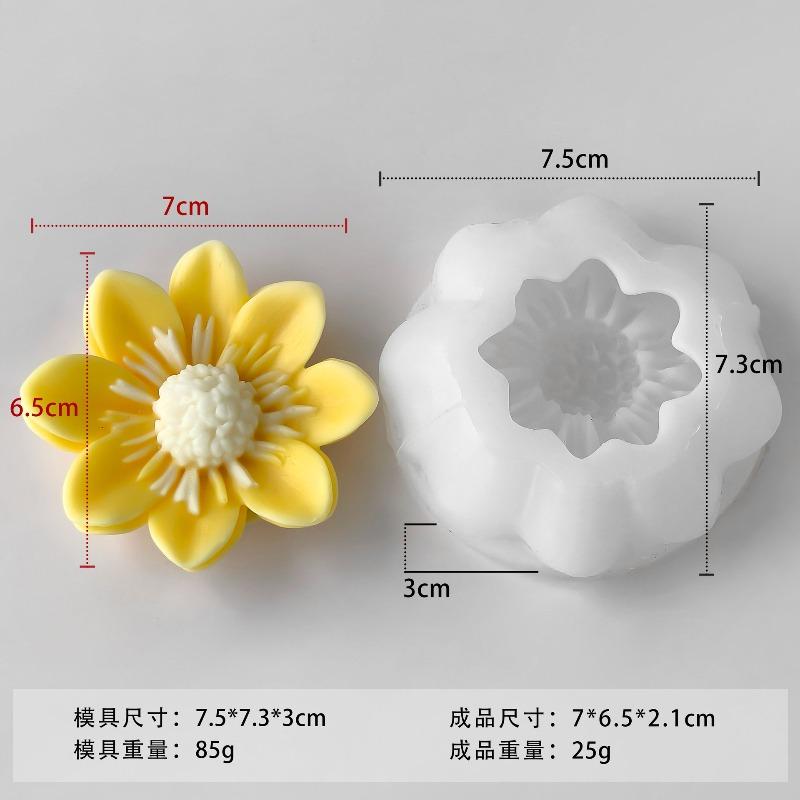 

3D Colorful Lotus Flower Silicone Candle Mold Handmade Flower Soap Chocolate Cake Baking Mold DIY Crafts Gypsum Cement Casting