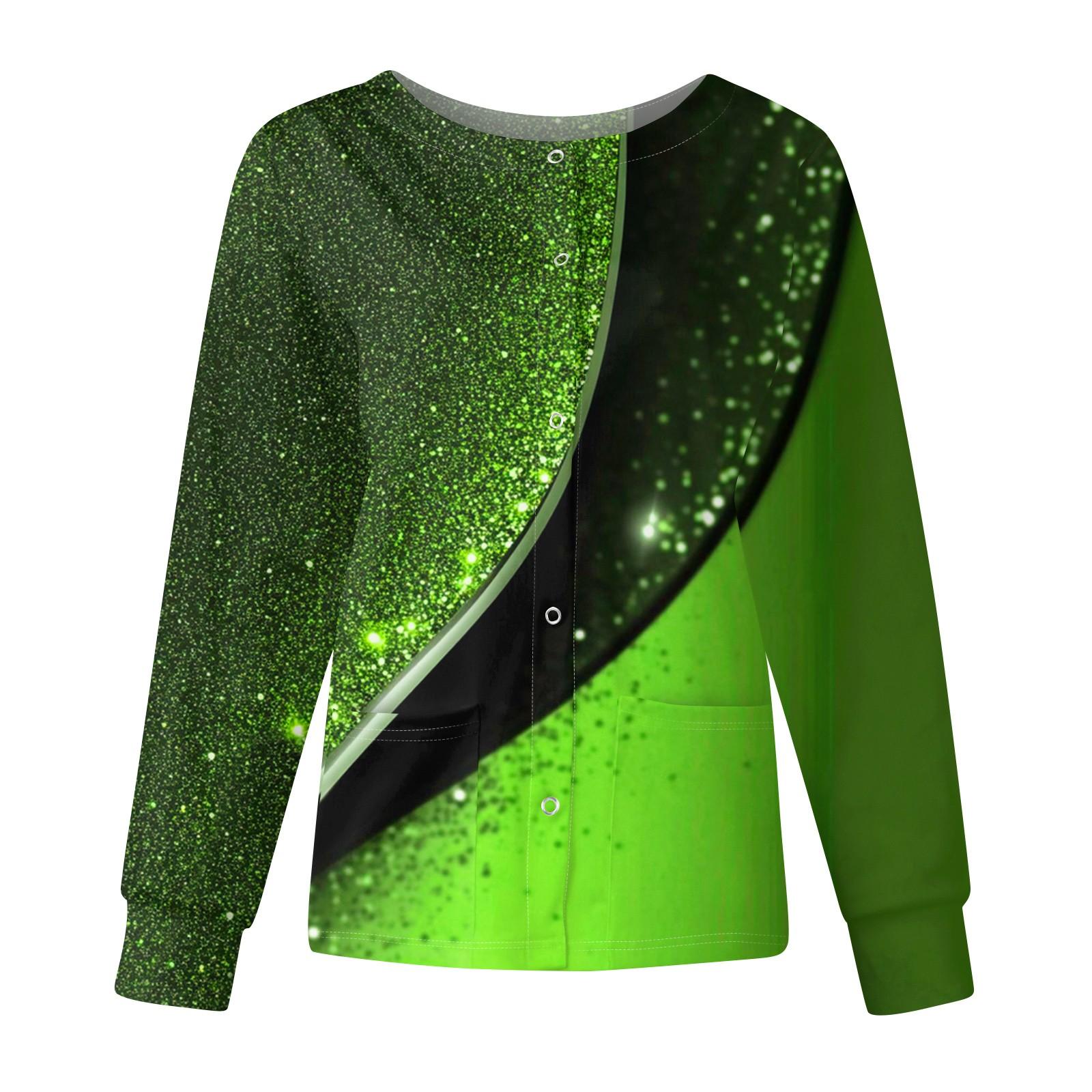 

Женский повседневный однобортный однобортный защитная одежда с длинными рукавами и цветочным принтом, кардиган, топ L зелёный