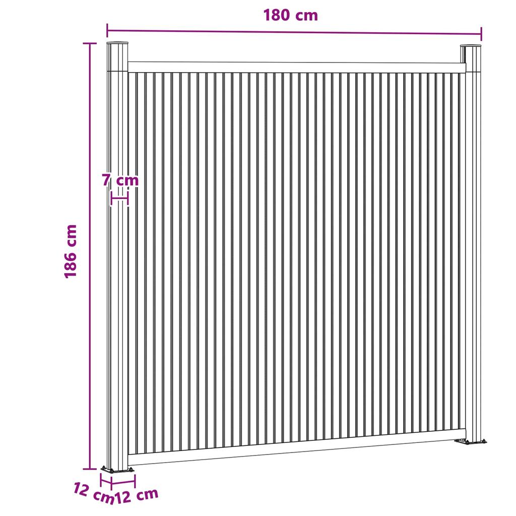WPC and Aluminum Fence Panel Black