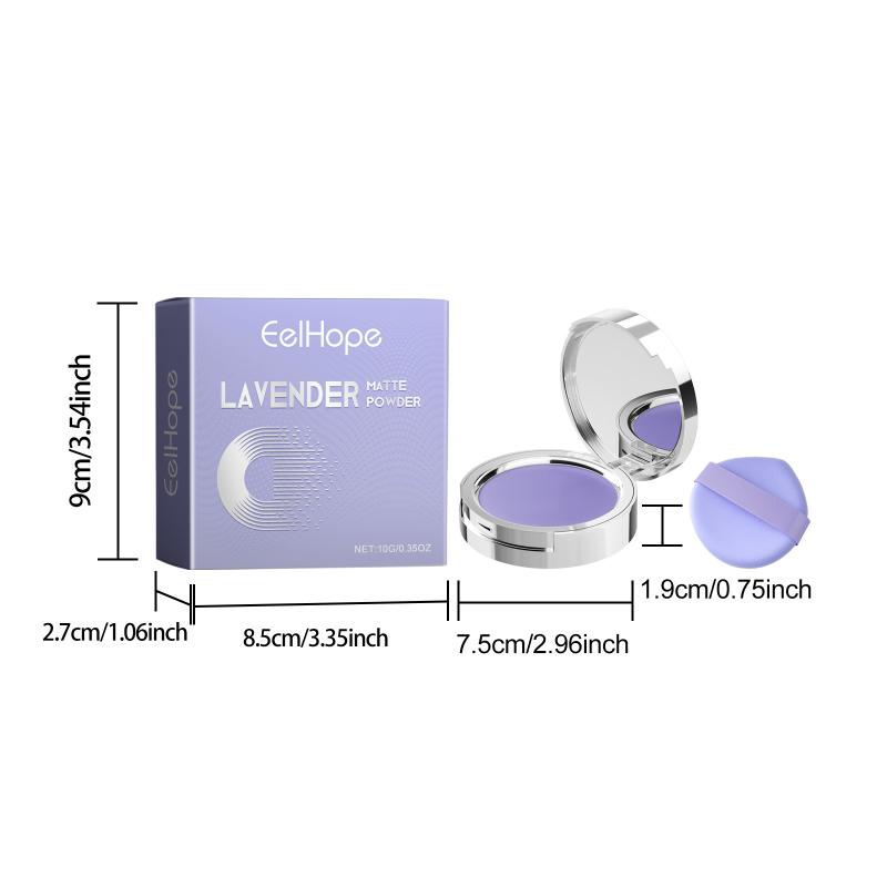 Lavendel Mattes Puder Ölkontrolle Fixierpuder Wasserdicht Glättendes Make-up Foundation Puder Mit Puderquaste Loses Fixierpuder