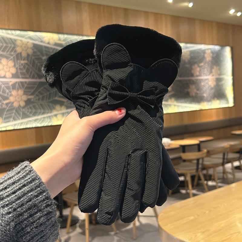Winter Warme Dicke Handschuhe Niedlicher Kleiner Bär Plüsch Handgelenk Wasserdicht Touchscreen Schutz Warme Handschuhe Outdoor Skiausrüstung