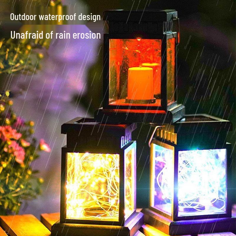 Retro LED Solar Garden Lantern: Waterproof Outdoor Courtyard & Balcony Lighting Decoration