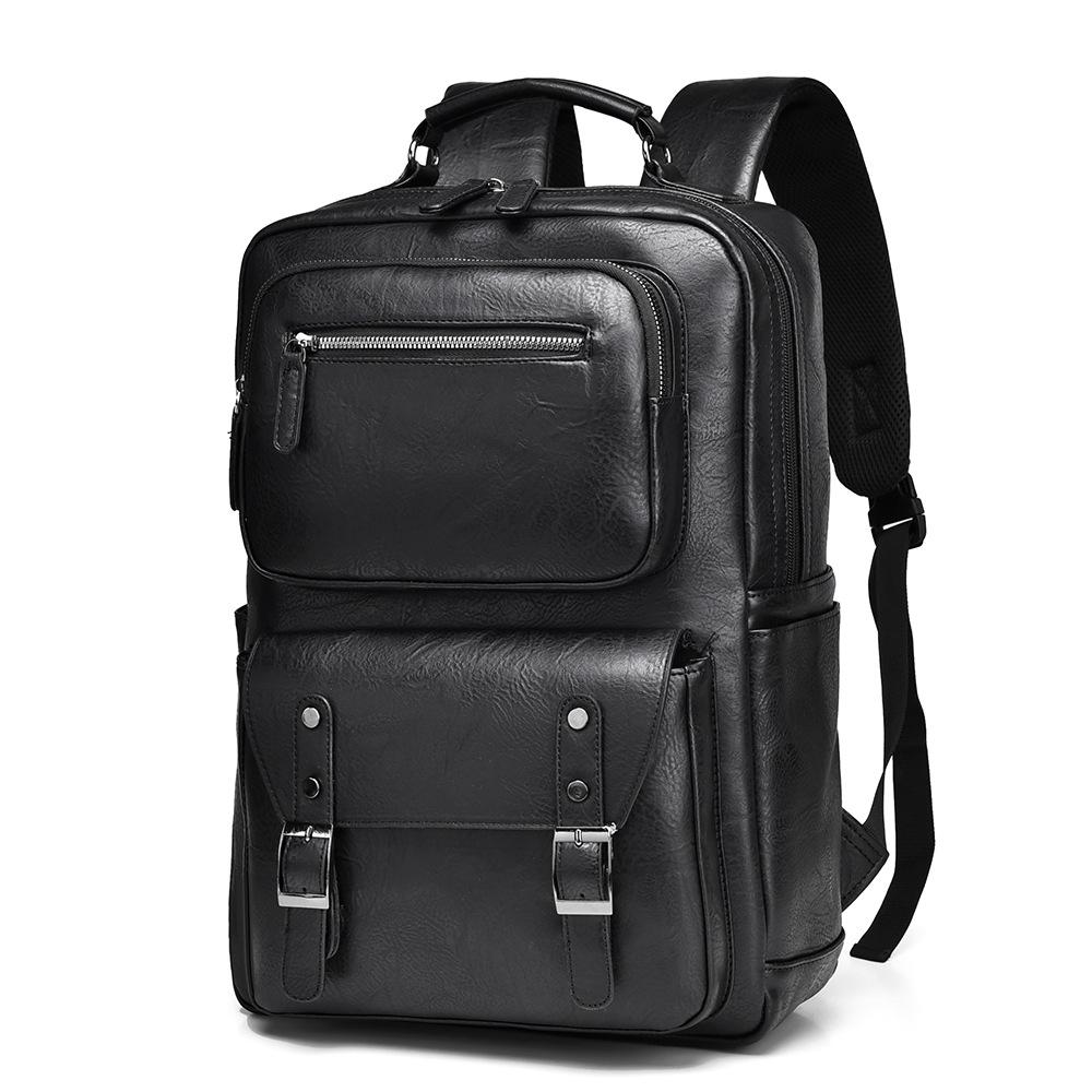 Men's Backpack Retro Business Backpack Computer Plug-in Large-capacity Backpack