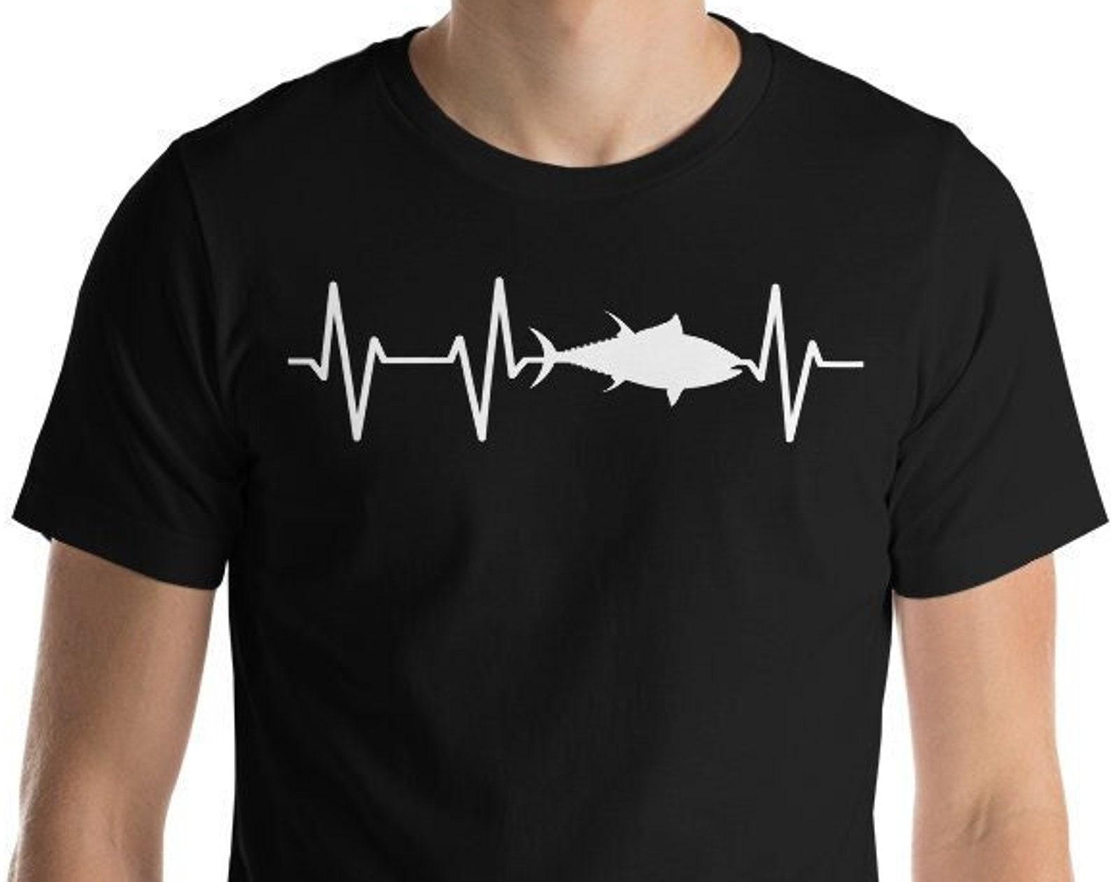 Tuna Pulse Unisex T-Shirt, Tuna, Fishing, Ocean Fishing, Tuna Shirt, Pulse, Pulse Shirt, Fishing Shirt, Gifts For Fishermen, Ahi Tuna M