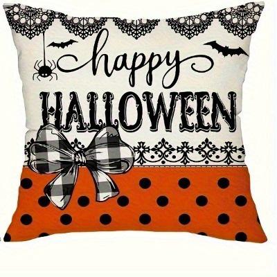 Spooky And Festive Halloween Pillowcases: Cat, Witch, And Happy Halloween Designs Sofa Cushion Cover Gift