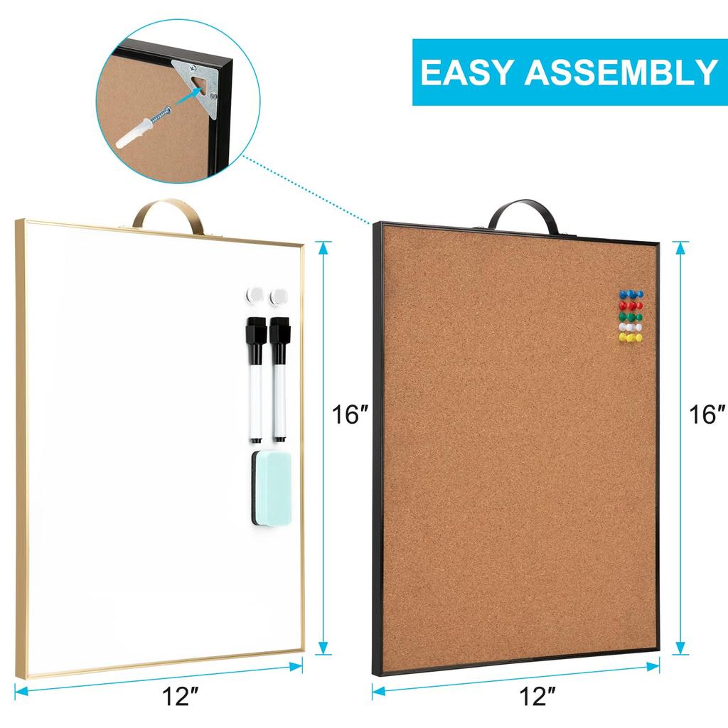 Mini Magnetisches A3 Größe Tragbarer Aluminiumrahmen Kleines Whiteboard mit Wandhalterung 40cm x 30cm Ideal für und Büros Wandmontiertes Whiteboard, - Pinnwand,