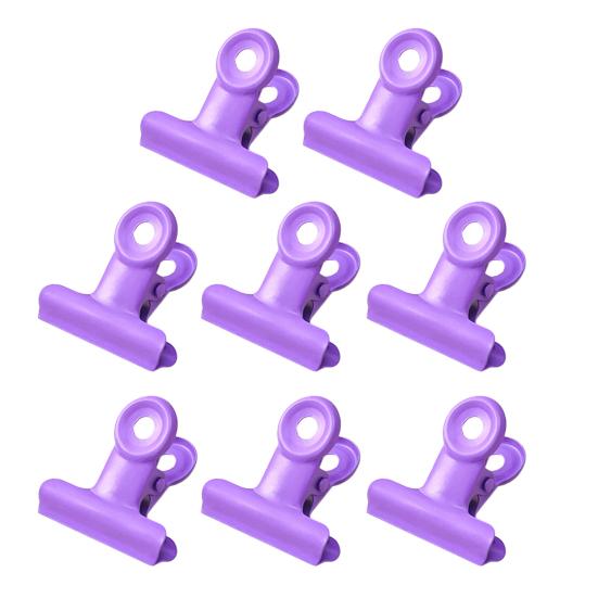 

8PCS Binder Clips Round Tail Safety Design Metal Clips Stable Clamping Force Macaron Fresh Color Clips Rust Resistant Office School Supplies фиолетовый