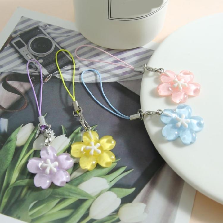 Breloc Dulce Floral cu Pandantiv Floare Rășină Plastic Lanyard Dulce Japonez pentru Telefon Cadou Pentru Prieten Elevi Adolescenți