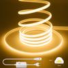 Dimmbarer 220V COB LED Neonstreifen 288 LEDs/m Mit Schalter/Dimmer EU-Netzteil Flexible Bandlampe Wasserdicht Garten Heimdekoration