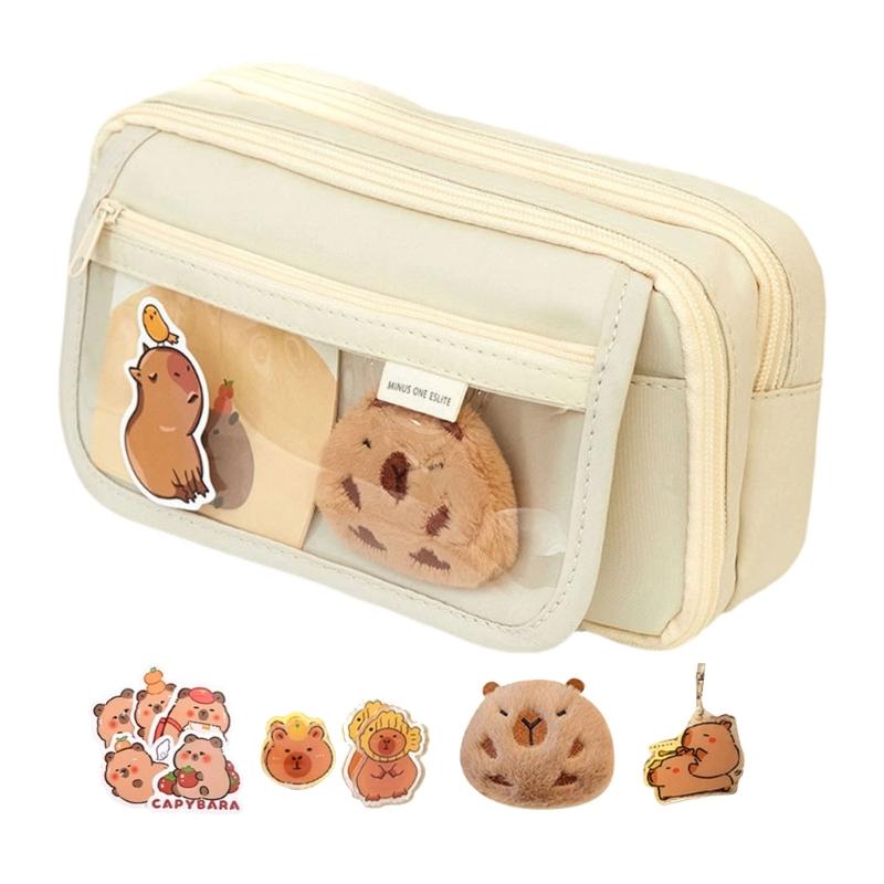 

High Capacity Pencil Case 9 Compartments Pen Pouches Canvas Pencil Bag Big Capacity Pen Organiser for Student Adult Kid