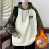 Men's Heavyweight Cotton Hooded Sweatshirt: Winter Velvet-Lined, Trendy American Casual Jacket for Students