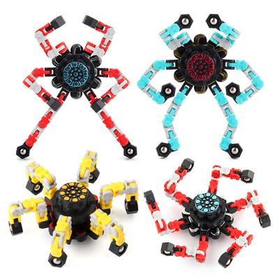 New Strange Fingertip Mechanical Gyro, Decompression Toy Deformation Mecha Chain Rotating Diy Gyro Box