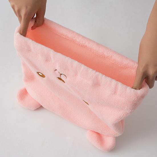 Elastyczny Czepek do Suszenia Włosów Chłonny Ręcznik do Włosów Owijka Uroczy Niedźwiadek Haftowana Czapka do Włosów Pluszowy Turban dla Kobiet Dziewcząt Kąpiel