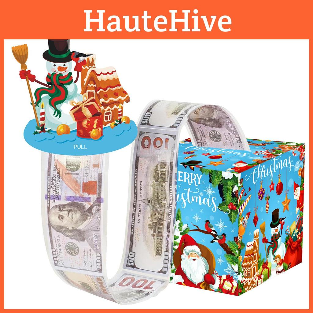 Blue Christmas Theme Pattern Gift Box For Festive Decorations