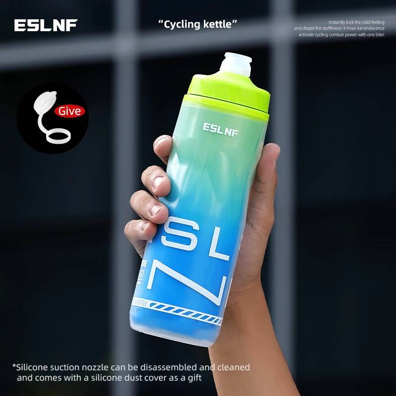 ESLNF Portable Bike MTB Capacity Large Insulated Road Riding 610ML Double-Layer Bicycle Water Bottle